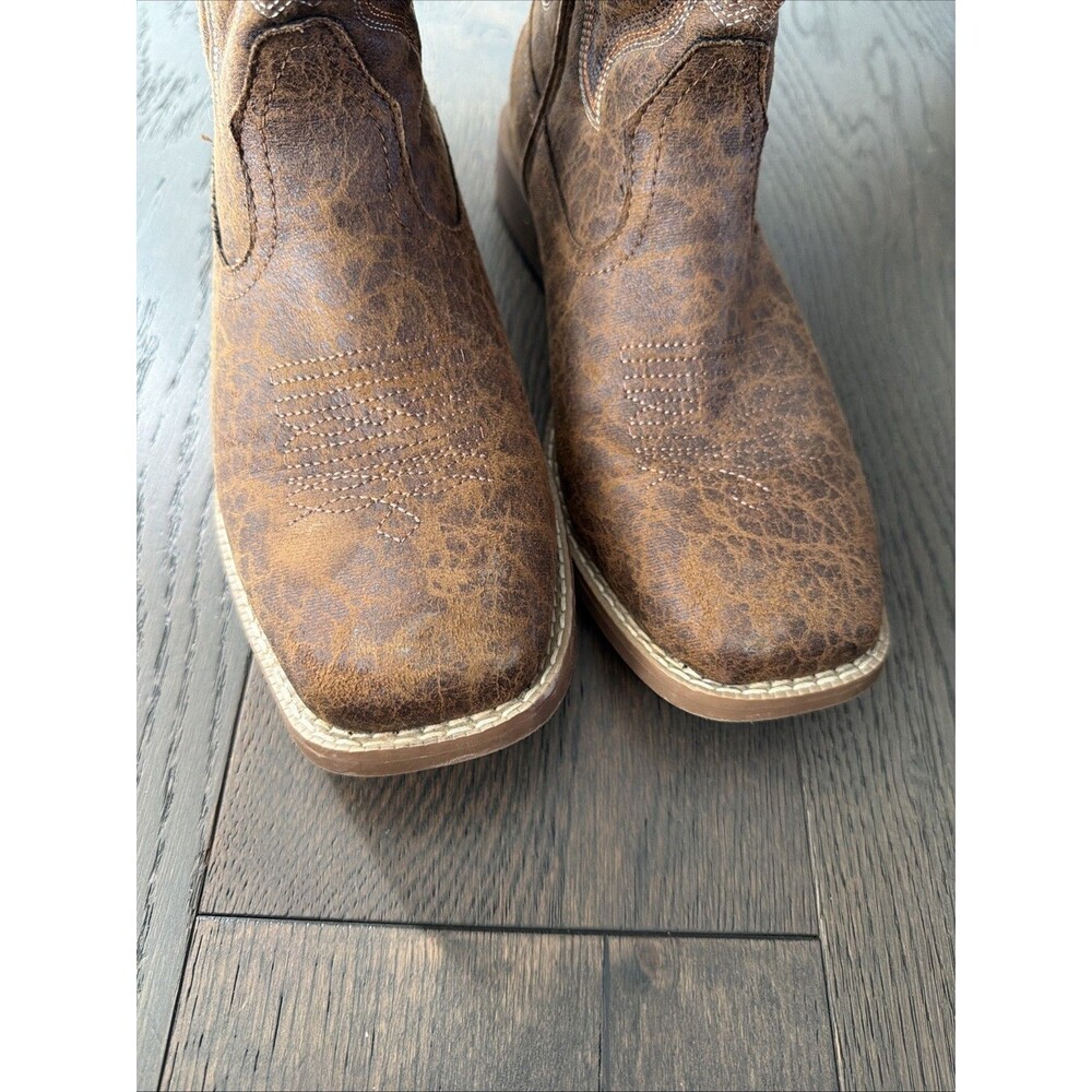 Roper Men's 8 Brown Faux Leather Cowboy Boots – Square Toe Western 0902019000065 - Picture 5 of 7